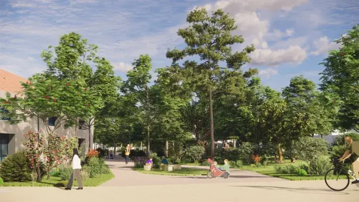 Image de synthèse du jardin qui sera créé avec le réaménagement de la place Zola.