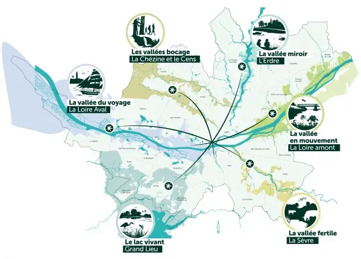 Carte des branches des balades de l'Etoile Verte