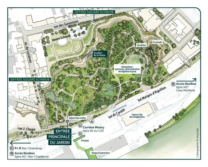Carte du Jardin extraordinaire, à Nantes.