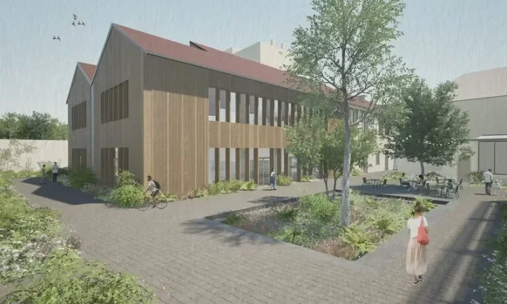 Visuel de synthèse du projet de transformation des anciens Ateliers Normand à Nantes.