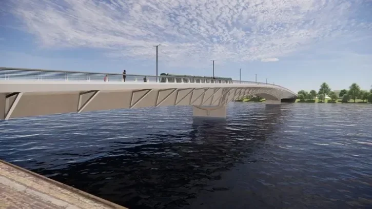 Vue sur le tablier du pont des Trois-Continents, entre Nantes et Rezé.