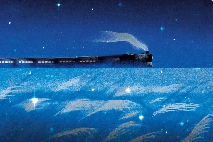 Illustration d'un train dans la nuit.