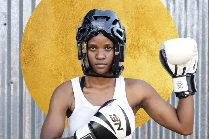 Une boxeuse tanzanienne.