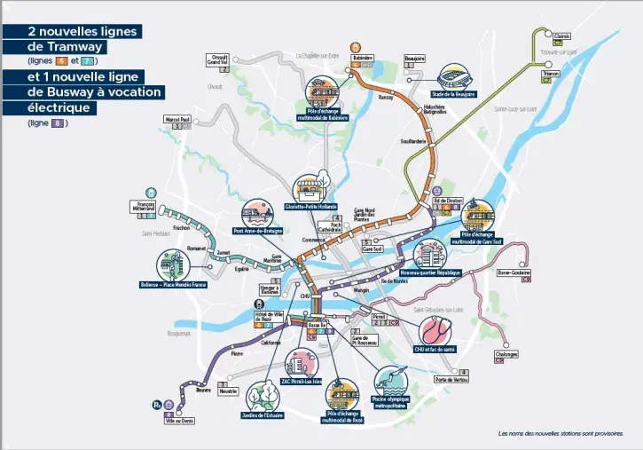 Bientôt 2 nouvelles lignes de tramway et 1 nouvelle ligne de busway à vocation électrique.