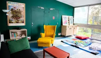 La salle de repos, pour reprendre des forces, au calme. © Garance Wester pour Nantes Métropole