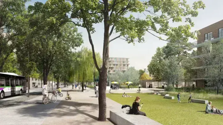 La rue des Marchandises est la première percée qui traversera les futurs jardins de l'Estuaire, 8 hectares de verdure aménagés progressivement de 2023 à 2027.