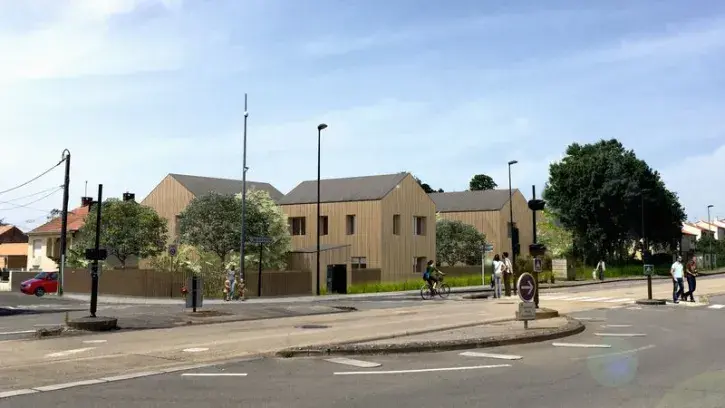 L'opération Mélodie, à Vertou : grâce au plan de relance, 6 logements en accession abordable seront construits sur un terrain cédé par Nantes Métropole, avec une aide financière de la commune. © MILLE Architectes /CIF Coopérative