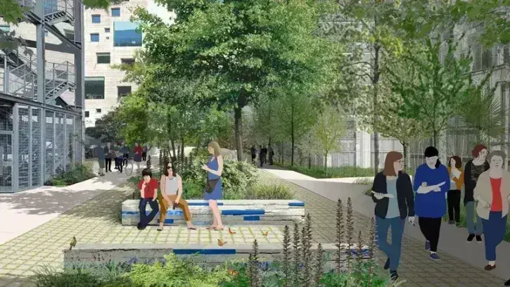 Le mail du Front populaire, qui mène du Parc des Chantiers à l'École des beaux-arts, va être transformé en rue-jardin. © MAP Paysagistes