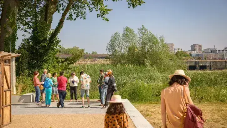 Le jardin de la cale Aubin, rue de la Basse-Île, est le premier maillon du futur parc fluvial des Isles. © G. Satre pour Nantes Métropole Aménagement