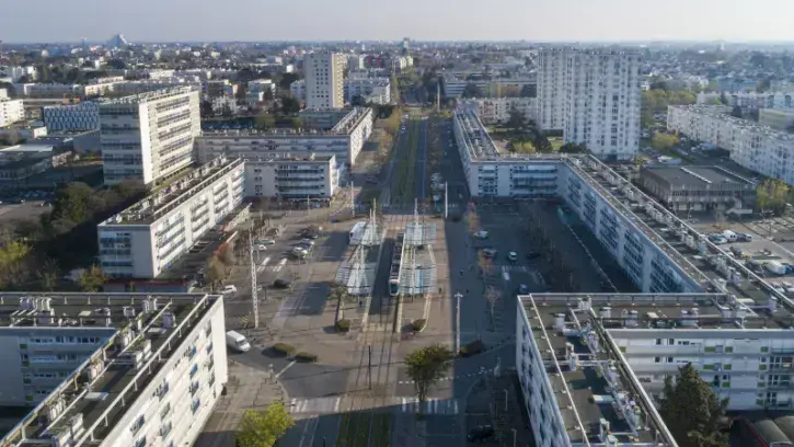 La place Mendès-France, à Bellevue, va connaître d'importantes transformations urbaines © Valéry Joncheray pour Nantes Métropole.